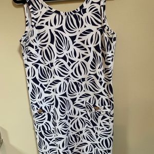 Navy and White Lilly Pulitzer Cotton Knit Dress